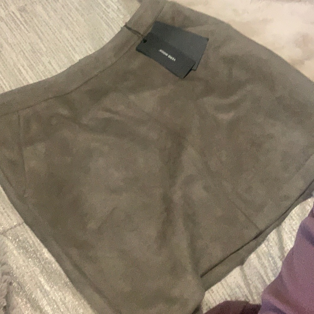 Short skirt faux suede